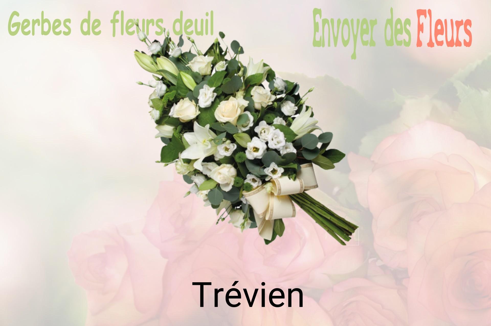 Gerbe de fleurs de deuil livrée à Trévien